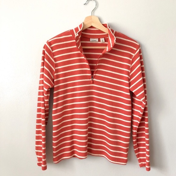 L.L. BEAN 100% Cotton Half Zip Sweater size petite small - Picture 2 of 4